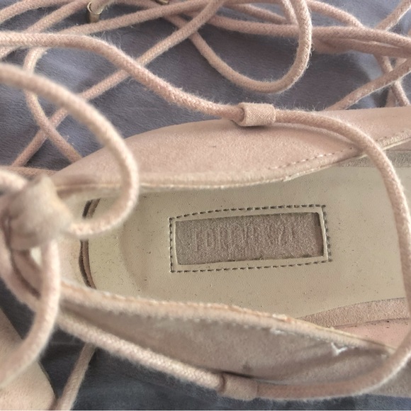 Forever 21 Blush Pink Lace Up Pointed-toe Flats - Size 8.5 - Picture 4 of 8